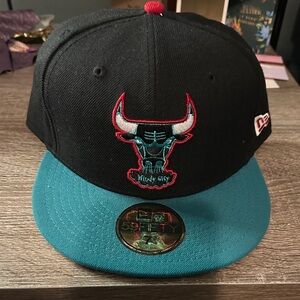 New Era Black and Teal Bulls Cap